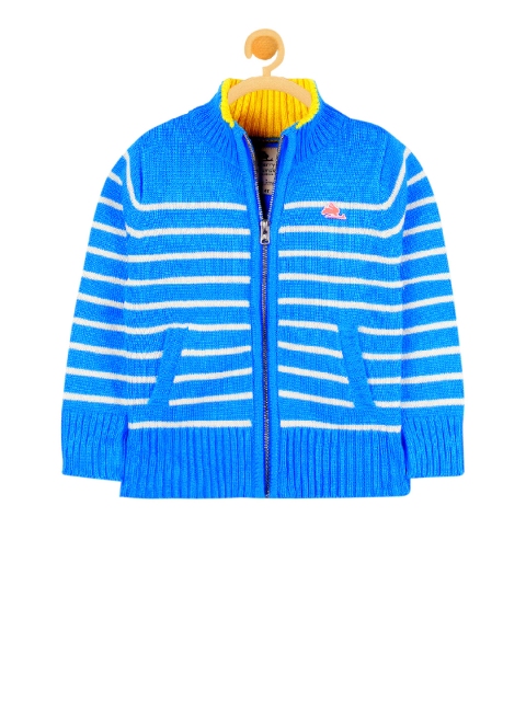 

Cherry Crumble Unisex Blue & White Striped Front-Open