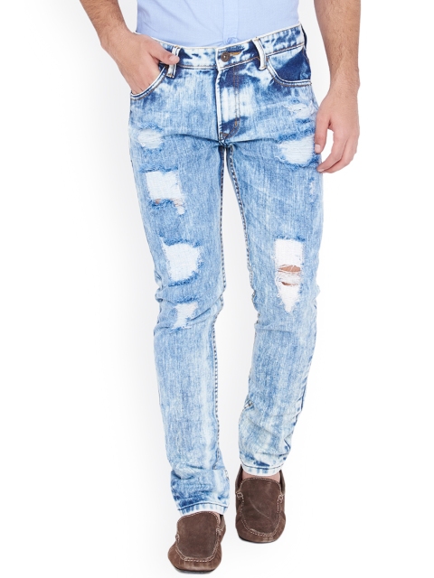 

IVOC Men Blue Slim Fit Mid-Rise Highly Distressed Jeans