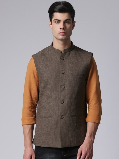 

True Blue Brown Nehru Jacket
