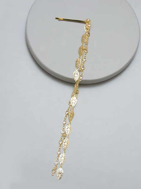 

Pipa Bella Gold-Toned Leaf-Shaped Bobby Pin