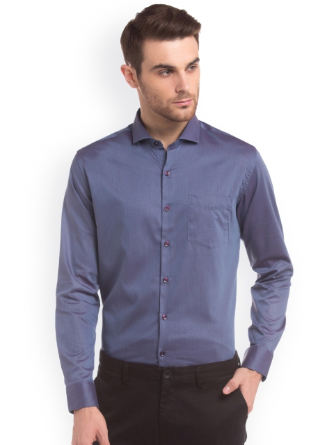 

True Blue Men Blue Slim Fit Solid Formal Shirt