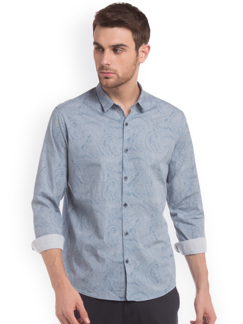 

True Blue Men Blue Slim Fit Printed Casual Shirt