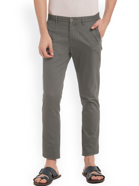 

True Blue Men Grey Slim Fit Regular Trousers