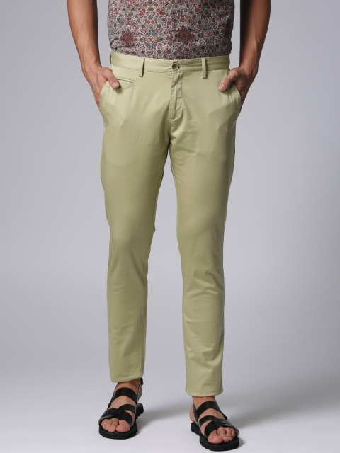 

True Blue Men Beige Slim Fit Printed Chinos