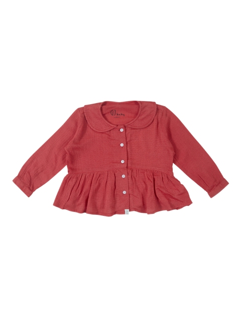

Gini and Jony Girls Pink Self Design Top