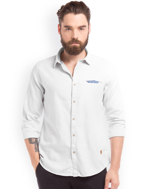 

True Blue Men Grey Slim Fit Solid Casual Shirt