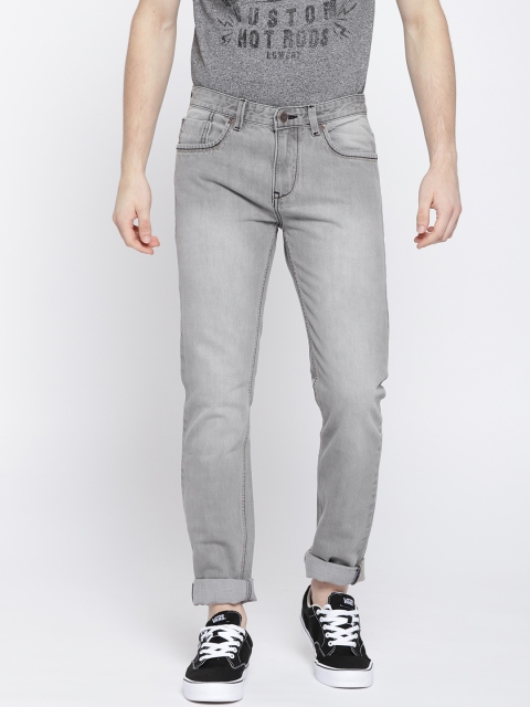 

True Blue Men Grey Slim Fit Mid-Rise Clean Look Jeans