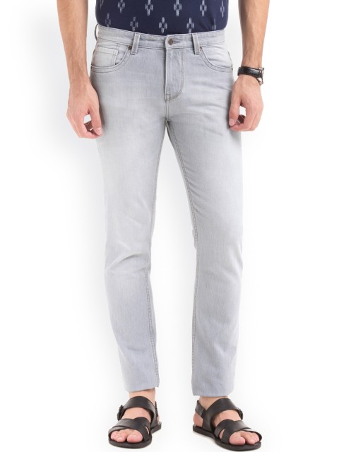 

True Blue Men Grey Slim Fit Mid-Rise Clean Look Jeans