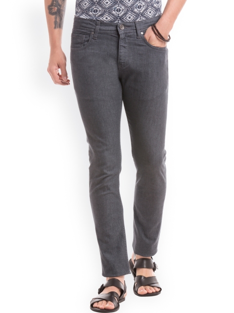 

True Blue Men Grey Slim Fit Mid-Rise Clean Look Stretchable Jeans
