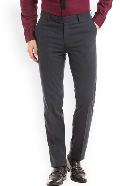 

True Blue Men Grey Slim Fit Formal Trousers