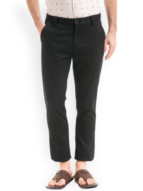 

True Blue Men Black Slim Fit Solid Trousers