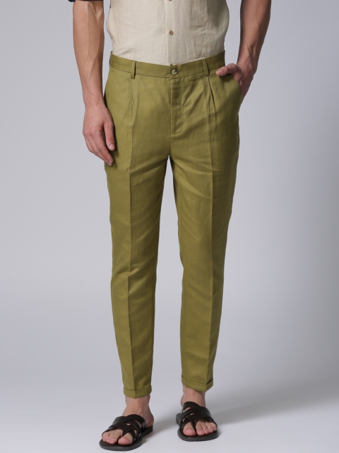 

True Blue Men Khaki Regular Fit Solid Regular Trousers