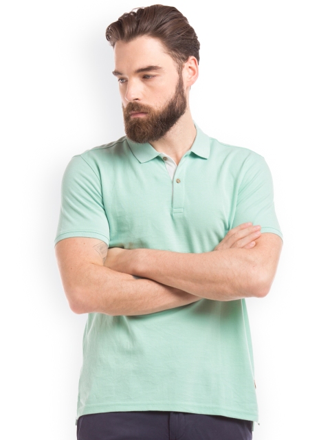 

True Blue Men Green Printed Polo Collar T-shirt
