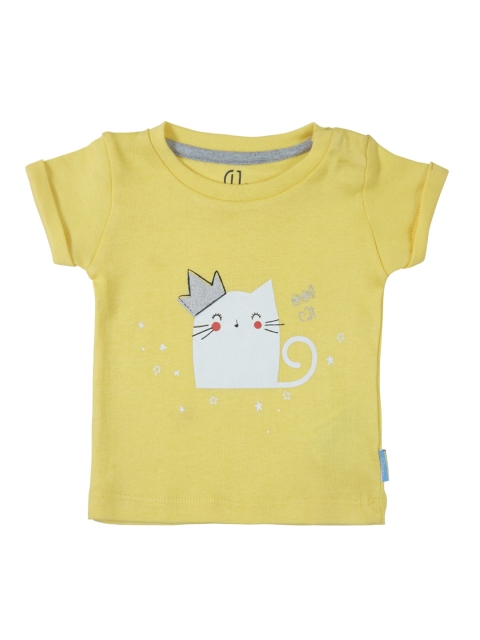 

Gini and Jony Girls Yellow Printed Top