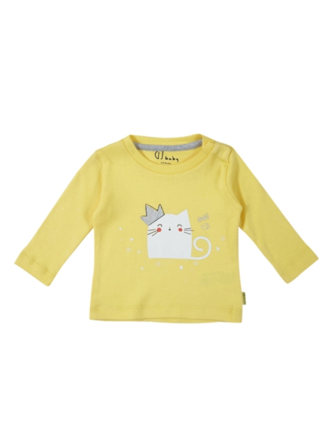 

Gini and Jony Girls Yellow Printed Top