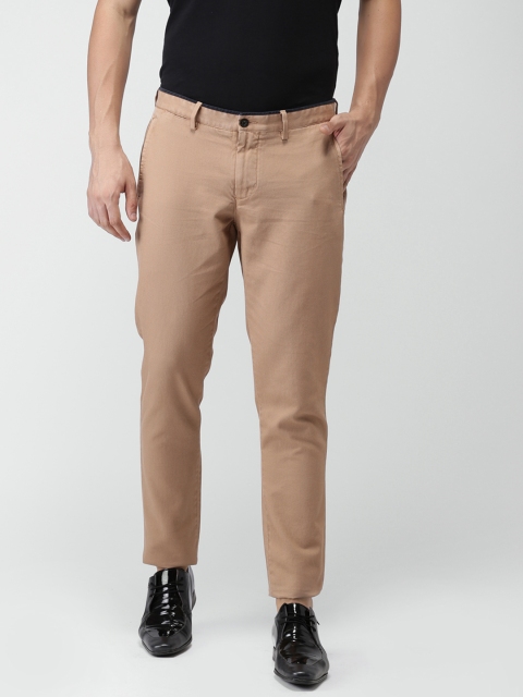 

INVICTUS Men Brown Slim Fit Self Design Regular Trousers