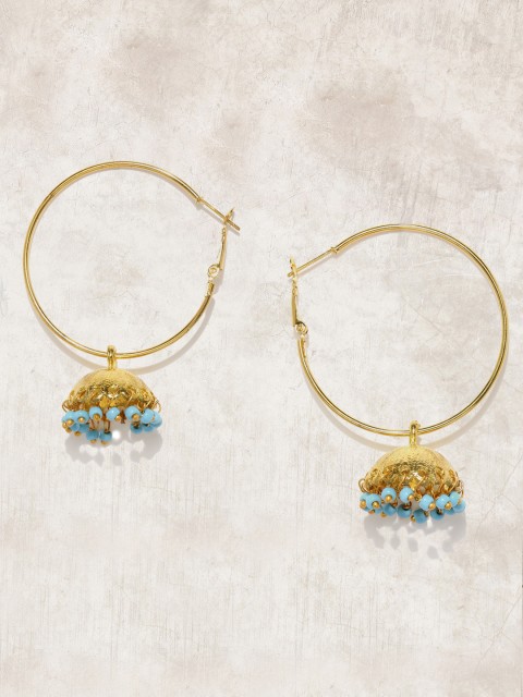 

Anouk Gold-Toned & Blue Circular Hoop Earrings