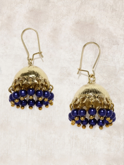 

Anouk Gold-Toned & Blue Dome Shaped Drop Earrings