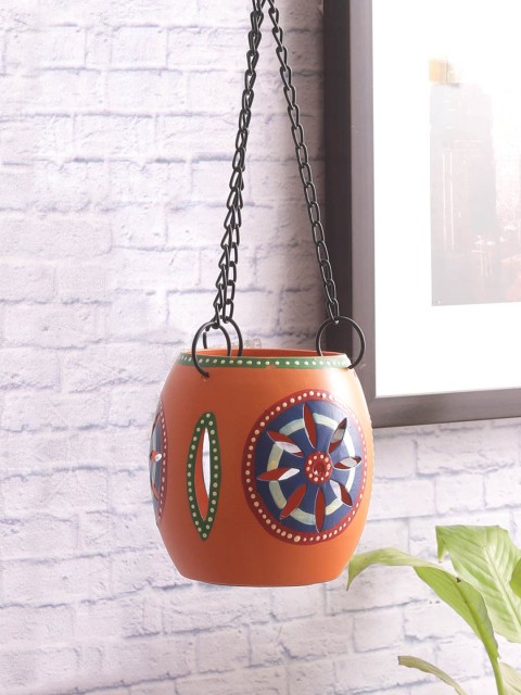 

VarEesha Orange Handpainted Candle Lantern