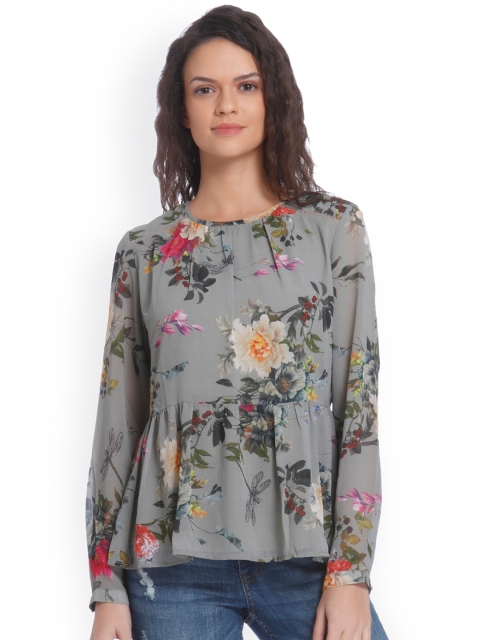 

ONLY Women Grey Printed Top