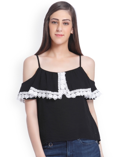 

ONLY Women Black Solid Top
