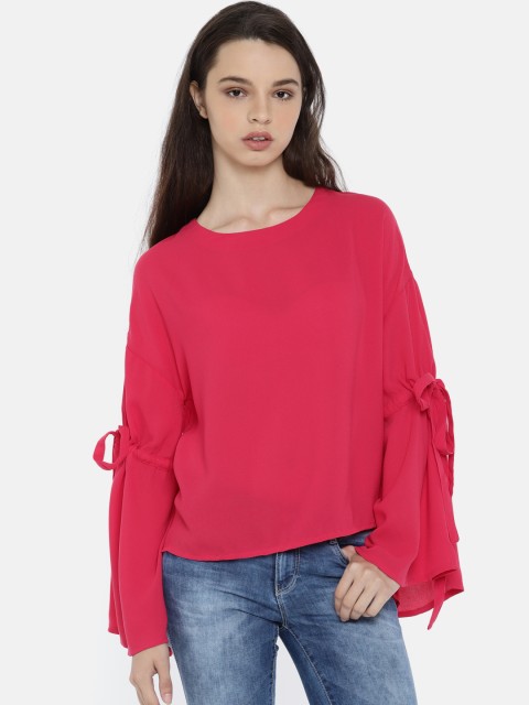 

ONLY Women Pink Solid Top