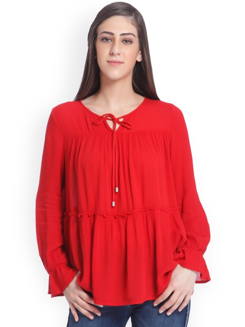 

ONLY Women Red Solid Top