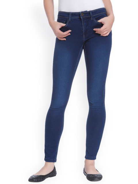 

ONLY Women Blue Slim Fit Mid-Rise Clean Look Stretchable Jeans
