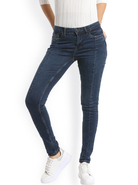 Vero Moda Women Blue Regular Fit Mid-Rise Clean Look Stretchable Jeans