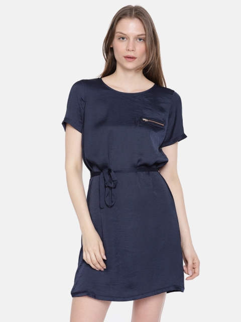 

Vero Moda Women Navy Blue Solid A-Line Dress