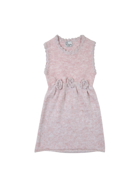 

Gini and Jony Infant Girls Pink Self Design Sweater Dress