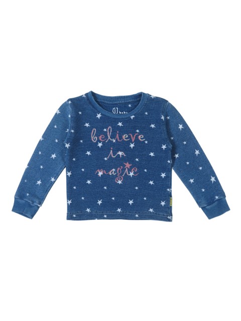

Gini and Jony Girls Blue Printed Sweatshirt