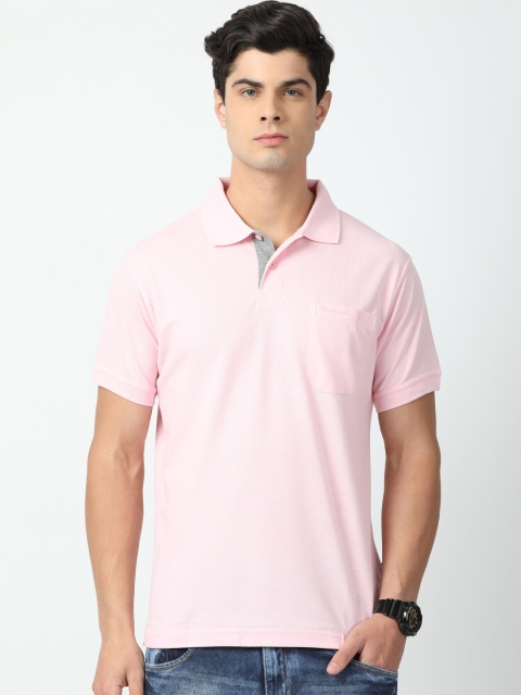 

Classic Polo Men Pink Solid Polo Collar T-shirt