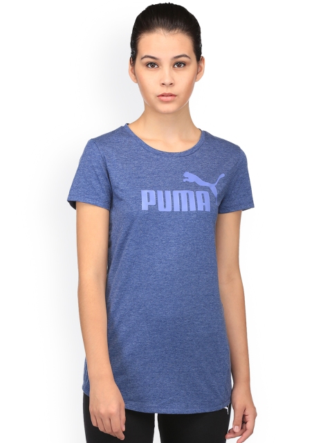 

Puma Women Blue Printed Round Neck T-shirt
