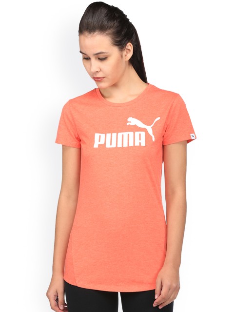 

Puma Women Coral Printed Round Neck T-shirt