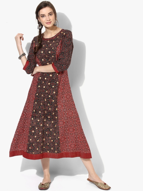 

Sangria Women Red Printed A-Line Dress