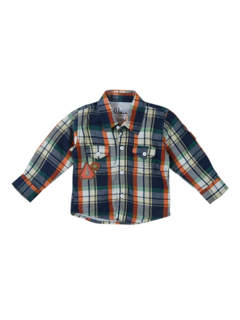 

Gini and Jony Boys Blue Regular Fit Checked Casual Shirt