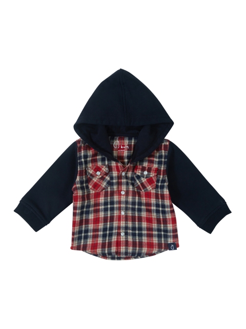 

Gini and Jony Boys Red Regular Fit Checked Casual Shirt