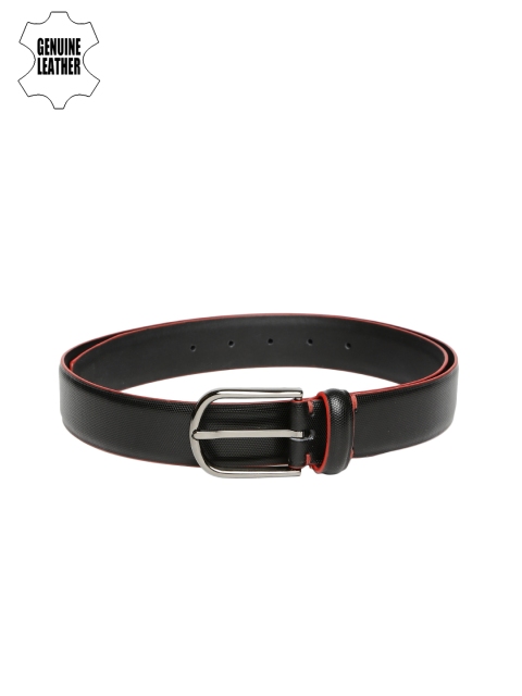 

INVICTUS Men Black Textured Genuine Leather Belt
