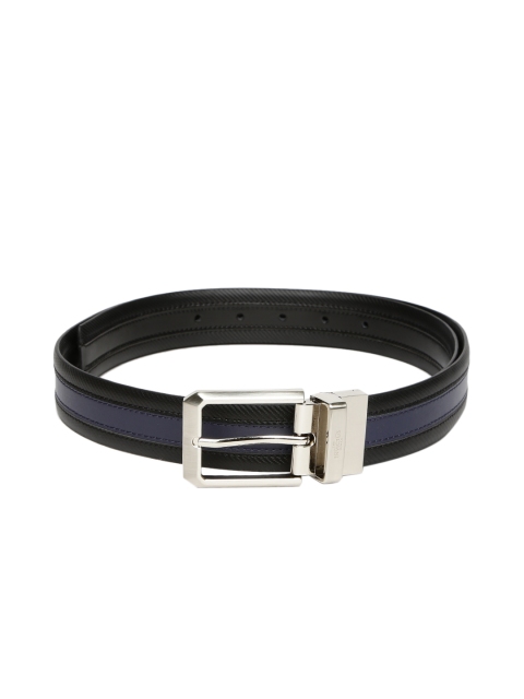 

INVICTUS Men Blue & Black Textured Leather Belt