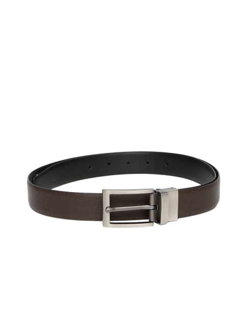 

INVICTUS Men Brown & Black Textured Leather Belt