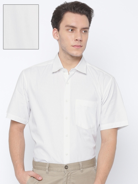 

INDHIRAN Men White Comfort Regular Fit Solid Formal Shirt