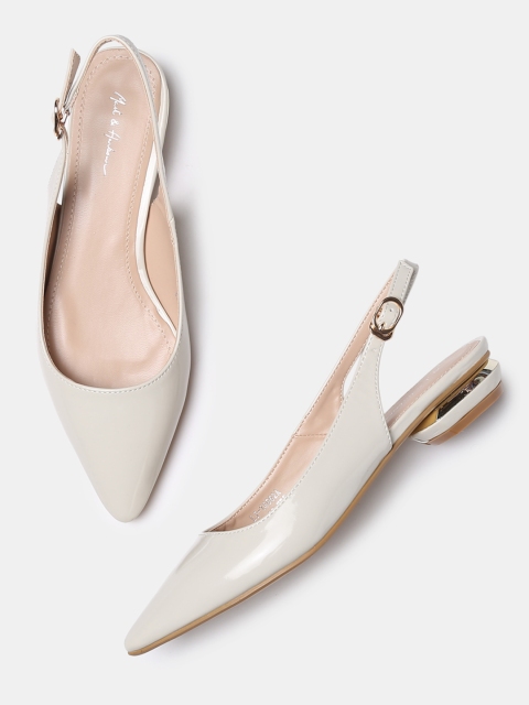 

Mast & Harbour Women Off-White Solid Pumps