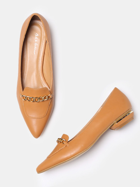 

Mast & Harbour Women Tan Solid Synthetic Ballerinas