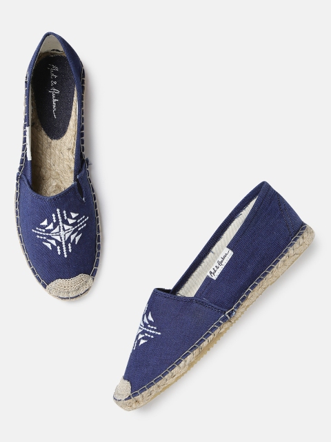 

Mast & Harbour Women Blue Denim Embroidered Espadrilles