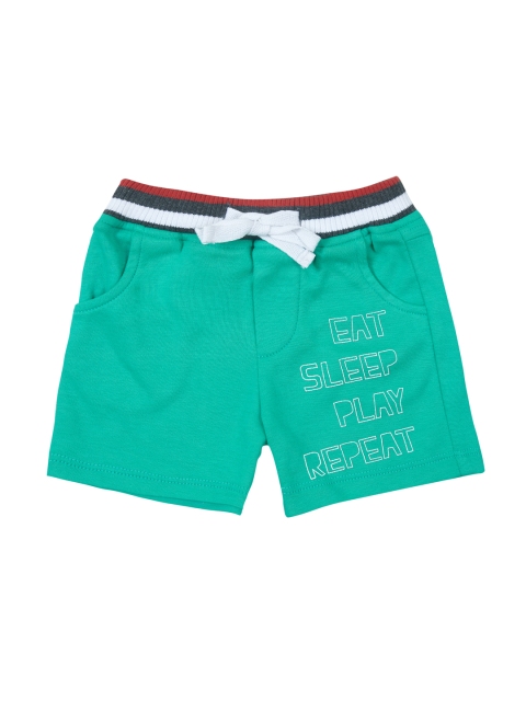 

Gini and Jony Boys Green Printed Regular Fit Regular Shorts