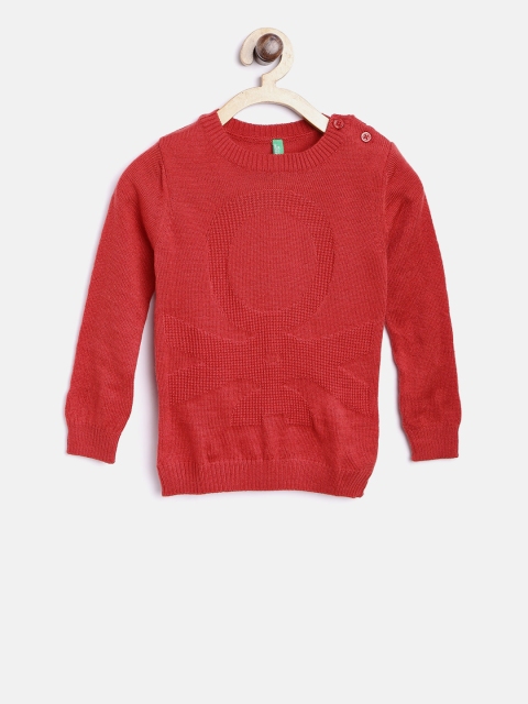 

United Colors of Benetton Boys Red Patterned Sweater