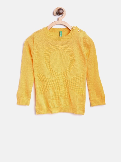 

United Colors of Benetton Boys Yellow Patterned Sweater