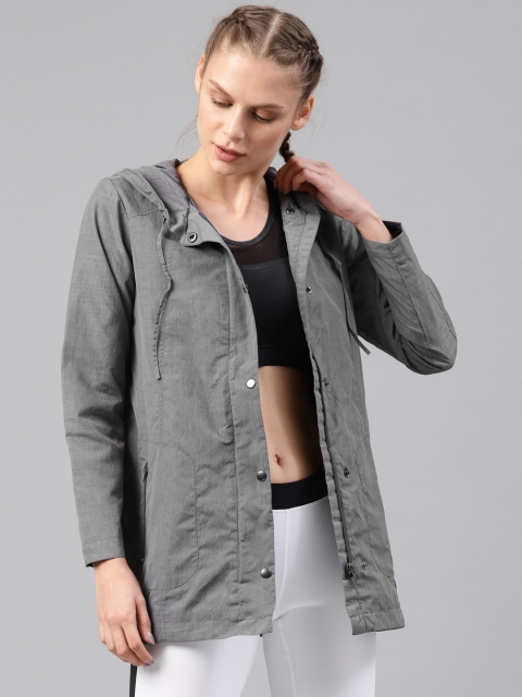 

HRX by Hrithik Roshan Women Grey Solid Sporty Jacket