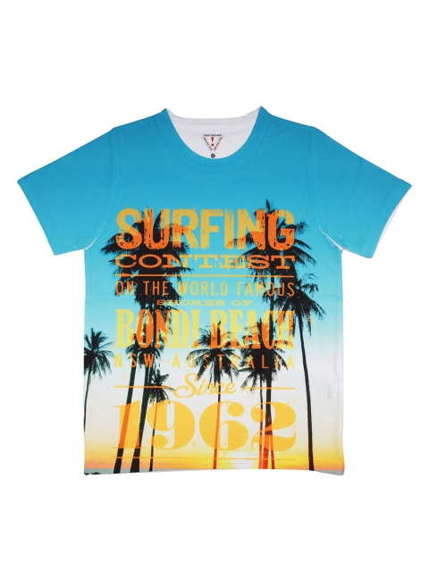 

Wear Your Mind Boys Blue Printed Round Neck T-shirt